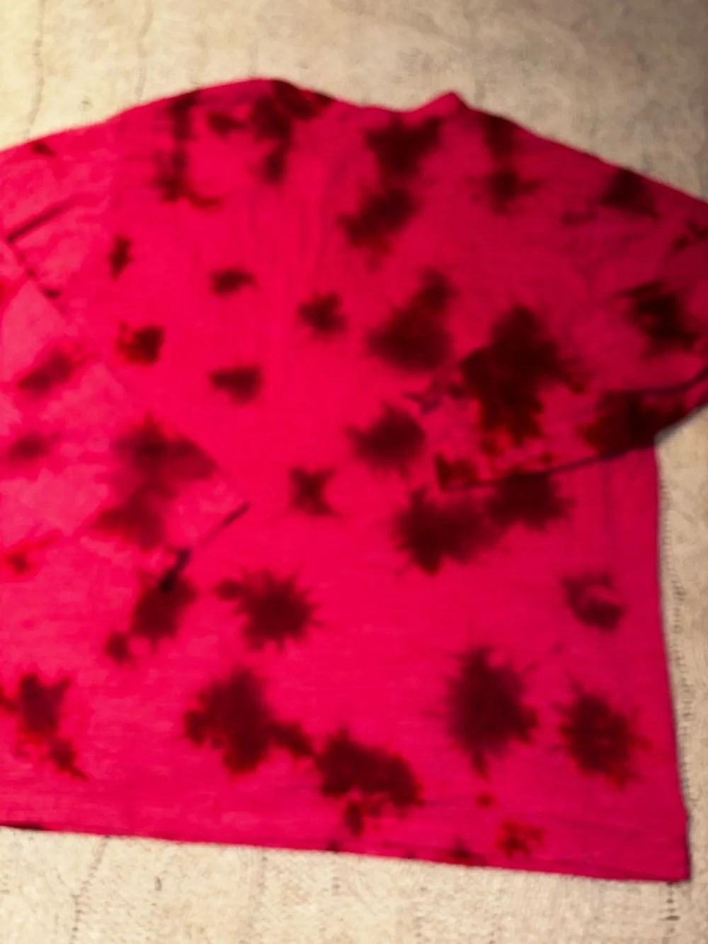 Lululemon Red Tie Dye Long Sleeve Shirt Reverse Dye Crewneck Size M/L - Picture 7 of 8